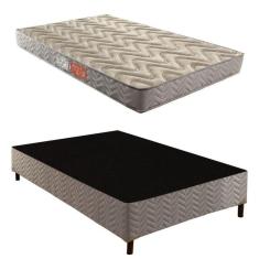 Imagem de Box Casal Galaxy 42x138x188cm com Colchão Casal Unique D45 Duoface 25x138x188cm Rustico Prata