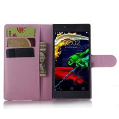 Imagem de Capa carteira para Lenovo P70, carteira flip de couro PU premium com compartimento para cartão, suporte e fecho magnético [capa interna à prova de choque de TPU] Compatível com Lenovo P70