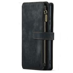 Imagem de Carteira de couro para Samsung Galaxy A53 A51 A33 A52 A72 A32 A22 A12 A30S S20 S21 S22 ultra S10 Plus nota 20 Capa de telefone, preta, para A52 A52S