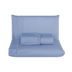 Imagem de Jogo de Lençol Liso QUEEN Ponta Palito 3 Peças 100% Algodão - Enxovais