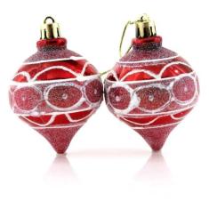 Imagem de Kit 30 Bolas Pião Enfeite Árvore Natal Pendente Glitter 60mm