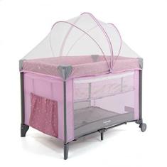 Imagem de Berço Cercado Portátil para Bebê Sleep até 18kgs Rosa Voyage