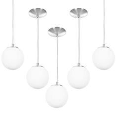 Imagem de kit 5 Lustres Pendentes Orby Bolinha Escovado