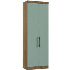 Imagem de Guarda Roupa Modulado 79cm 2 Portas Paris Luciane Móveis Avelã Pf Com Verde Pf