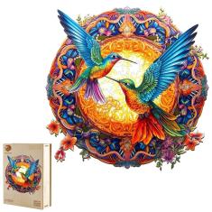 Imagem de Quebra-cabeça de madeira kaayee Hummingbird 670 unidades para adultos