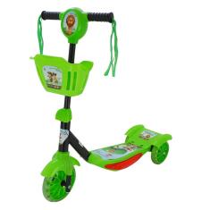 Imagem de Patinete Infantil 3 Rodas Com Som E Luz Verde Para Crianças - Zippy