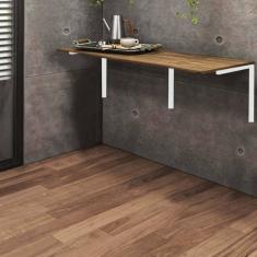 Imagem de Mesa Suspensa de Estudos Parede 120cm Escritório Suporte Branco MDF Rústico - Ahz Móveis
