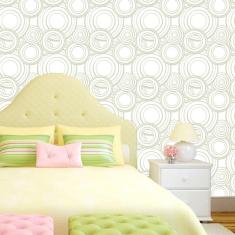 Imagem de Papel De Parede Círculos Geométricos Verde Claro Autocolante