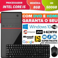 Imagem de Computador Completo Intel Core i5 Com Hdmi Dvd 8GB HD 500GB Windows 10 Teclado Mouse Desktop Pc Wifi Mali Brasil