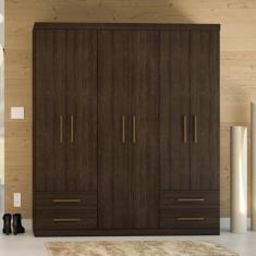 Imagem de Guarda-roupa Casal 6 Portas 4 Gavetas Advantage Capuccino Wood