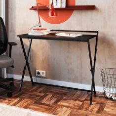 Imagem de Mesa Escrivaninha Compacta Dobrável Com Pés Em Aço 94 Cm - Placa E Pon
