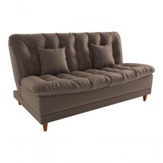 Imagem de Sofá Cama Duda Veludo Marrom Matrix Sala Premium Original 3 Lugares