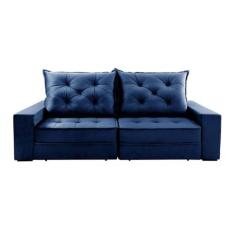 Imagem de Sofá Retrátil e Reclinável 3 Lugares 230cm Ágata Suede Azul