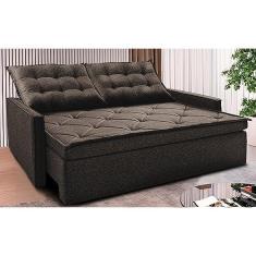 Imagem de Sofá Sem Caixa Retrátil e Reclinável 1,65m Cama Inbox Flat Linho Marrom