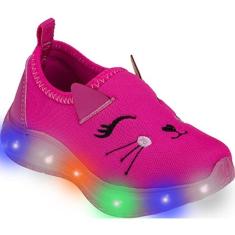 Imagem de Tênis Infantil Luzinha Led criança feminino gatinha 20 ao 34