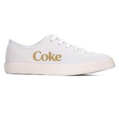 Imagem de Tênis Coca Cola Newpoart Canvas Branco e Dourado - Feminino-Feminino