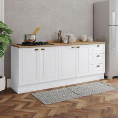 Imagem de Cozinha Compacta Americana 4 Portas 3 Gavetas 100% Mdf Branco Nature C