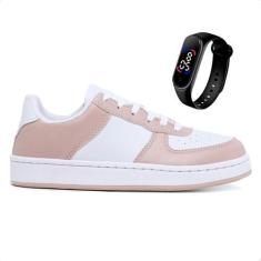 Imagem de Kit Tênis Sneakers Casual Feminino e Masculino + Relógio Digital Led -