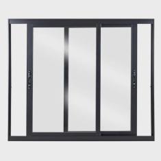 Imagem de Janela de Aluminio de Correr 120x150cm 2 Folhas com Vidro Liso Natural