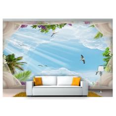 Imagem de Papel De Parede Paisagem Digital Céu Pássaros  Dah19