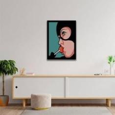 Imagem de Quadro Decorativo Mulher Gato Com Pirulito 45X34Cm