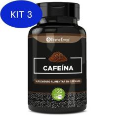 Imagem de Kit 3 Cafeína 500Mg 120 Cápsulas Prime Ervas