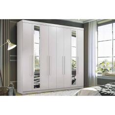 Imagem de Guarda Roupa 8 Portas (2 C- Espelho) E 4 Gavetas C- Pés Master New 8.4 Branco