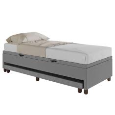 Imagem de Bicama Box Baú Solteiro 88x188 Cm Samy S05 Sintético Cinza - Mpozenato