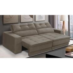 Imagem de Sofá Retrátil e Reclinável 3 lugares 2,50m com Molas Emily Suede Capuc