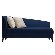 Imagem de Recamier Heitor 185cm Suede Cor Azul Marinho/bege