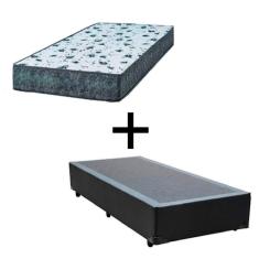 Imagem de Cama Box Solteiro 88 Tecido Preto Com Colchão Alegro Bello Box D28 Cinza 57x88x188