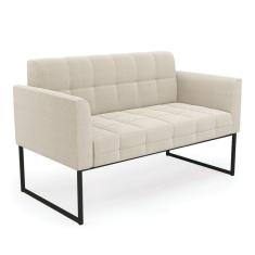Imagem de Sofá Namoradeira 2 Lugares Industrial Preto Elisa Bouclê D03 - D`rossi Cor Bege