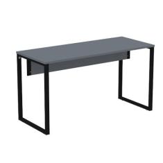Imagem de Mesa Escritório P25 Tub Pandin 150 cm (larg) Tampo Mdp Grafito Pé Aço Tubular Preto