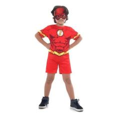 Imagem de Fantasia Flash Infantil Curta Pop Nova Liga Da Justiça FheshBR - SulAm