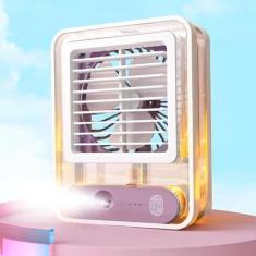 Imagem de Mini Ventilador E Umidificador De Ar Com Luz Led