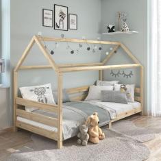 Imagem de Cama Montessoriana Madeira Maciça Casa Com Estrado Fina - Idimex