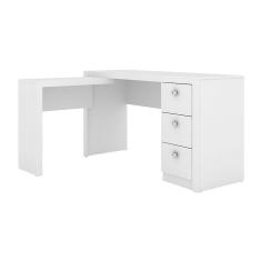 Imagem de Mesa De Escritorio Me4101 C 3 Gavetas Branco Tecno Mobili