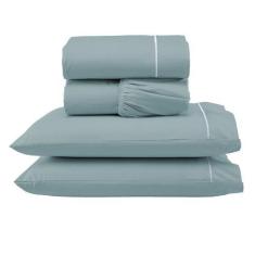 Imagem de Jogo De Lençol Queen 4 Peças Percal 400 Fios Ponto Palito - Linda Casa