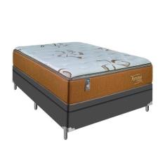 Imagem de Cama Box Casal Cinza Colchão Molas Ensacadas Euro Pillow - Portobel