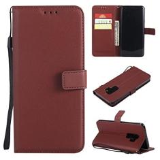 Imagem de Capa flip para celular Samsung Galaxy S9 Plus, capa carteira para Samsung Galaxy S9 Plus, compartimentos para cartões, suporte magnético para cartão, couro PU protetor [TPU à prova de choque] capa flip com alça de pulso