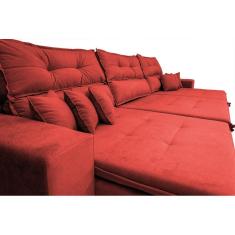 Imagem de Sofá Cairo. 3,82m Retrátil, Reclinável Tecido Suede Vermelho