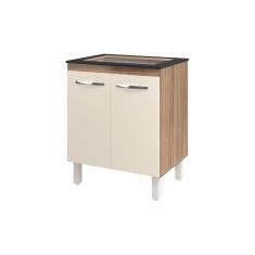 Imagem de Balcão Armário de Cozinha Fran Para Fogão Cooktop 4 Bocas Mobília Decor Savana Off White