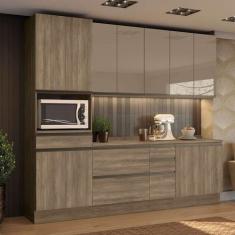 Imagem de Cozinha Compacta Maxxi 12 Pt 5 Gv Nogal - Kappesberg