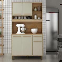 Imagem de Armário De Cozinha 5 Portas 1 Gaveta  Ametista  - Cinamomo/Off White -