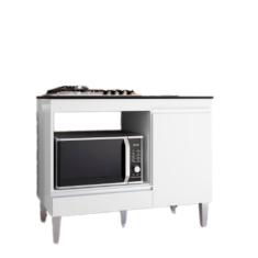 Imagem de Balcão Para Cooktop 1 Porta 1 Gaveta Com Espaço Para Eletrodomésticos Carla Bco - AJL Móveis