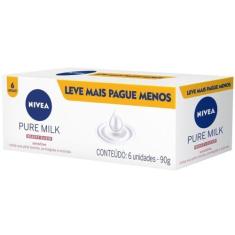 Imagem de Sabonete em Barra para o Corpo Nivea Pure Milk Sensitive 90g Cada 6 Un