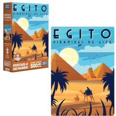Imagem de Quebra-Cabeça Egito Pirâmides Gizé Postais do Mundo 500 pçs