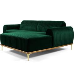 Imagem de Sofá 3 Lugares Com Chaise Molino 245 Cm Verde Musgo C-303