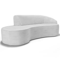 Imagem de Sofá 3 Lugares Curvo Living Firenze Direito D02 Linho Cinza 210cm D-315 - Lyam