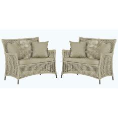 Imagem de 2 Sofás área Externa Igapó Alumínio Pintura Marrom Corda Náu Rami